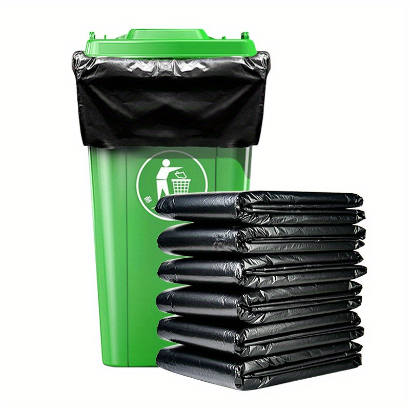 

50/100pcs Heavy-duty Trash Bags For Home, Garden & Commercial Use - Thick Plastic, Multi-purpose, Ideal For Yard Waste & Cleaning Supplies, Christmas Edition