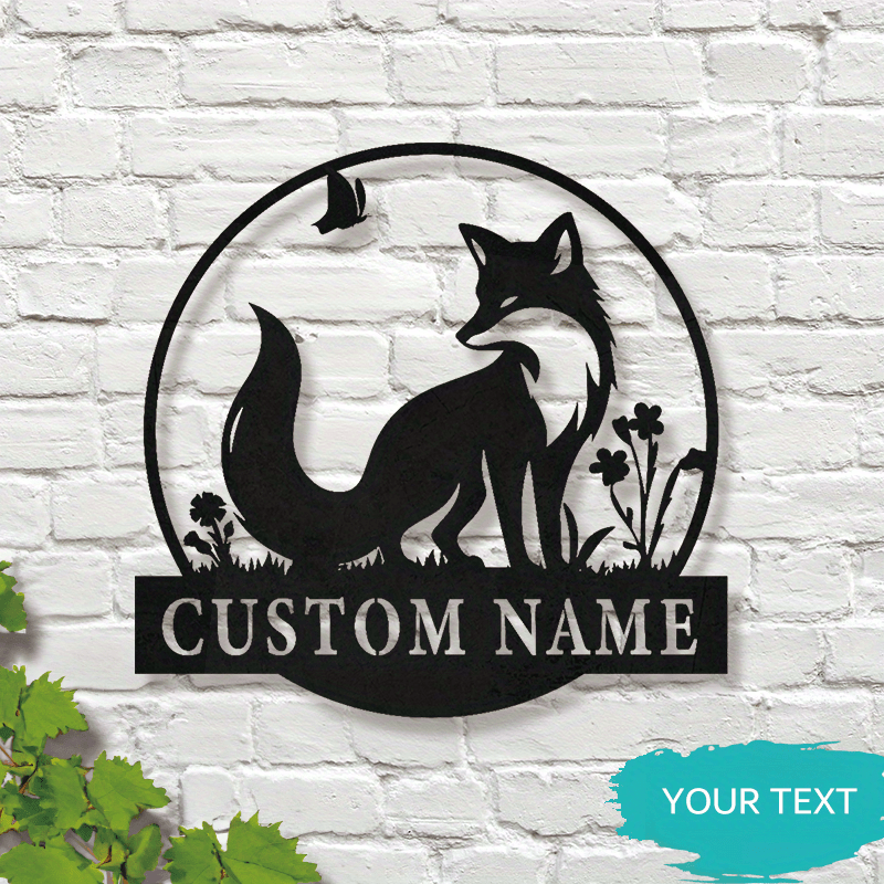 TEMU Custom Fox Metal Wall Signs-personalized Decor-custom Fox Name Sign-gift For Fox Lovers- Decor-fox Metal Wall Art