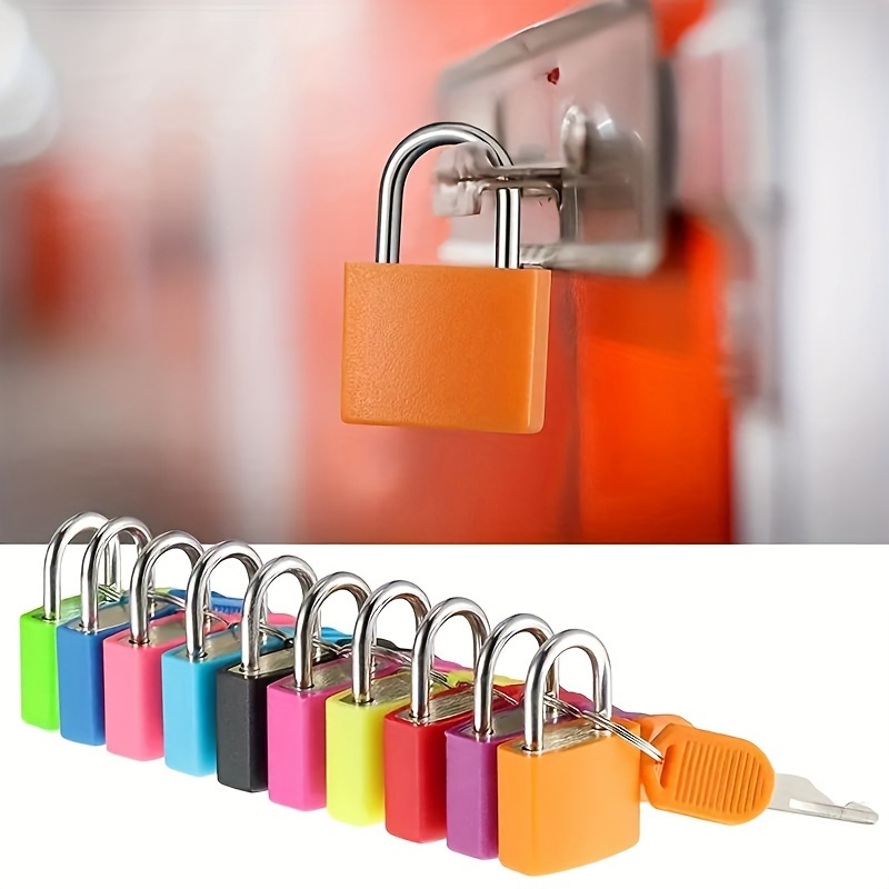 

6-pack Mini Keyed Padlocks With Keys - Vibrant Zinc Alloy Lock Set For Luggage, Bags, Doors, And Storage Containers, Uncharged Iron Material