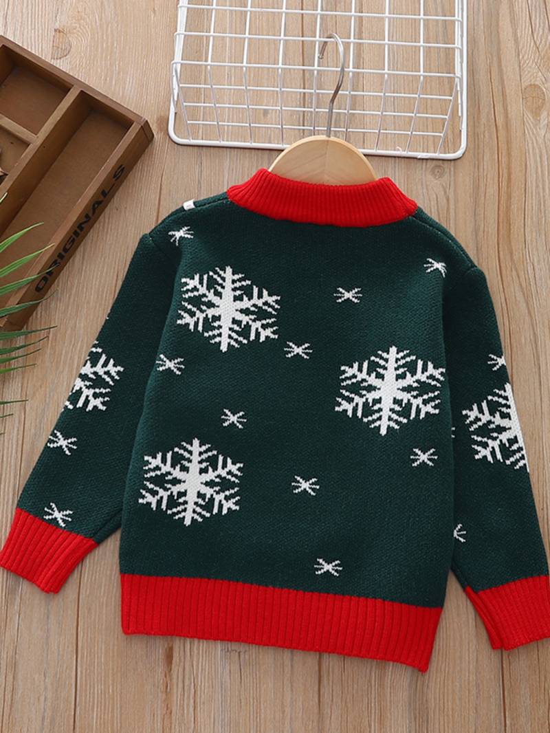 Pull De Noël Fille En Laine Tricotée - Manches Longues, Motif Festif, Cadeau Mignon Pour Les Fêtes