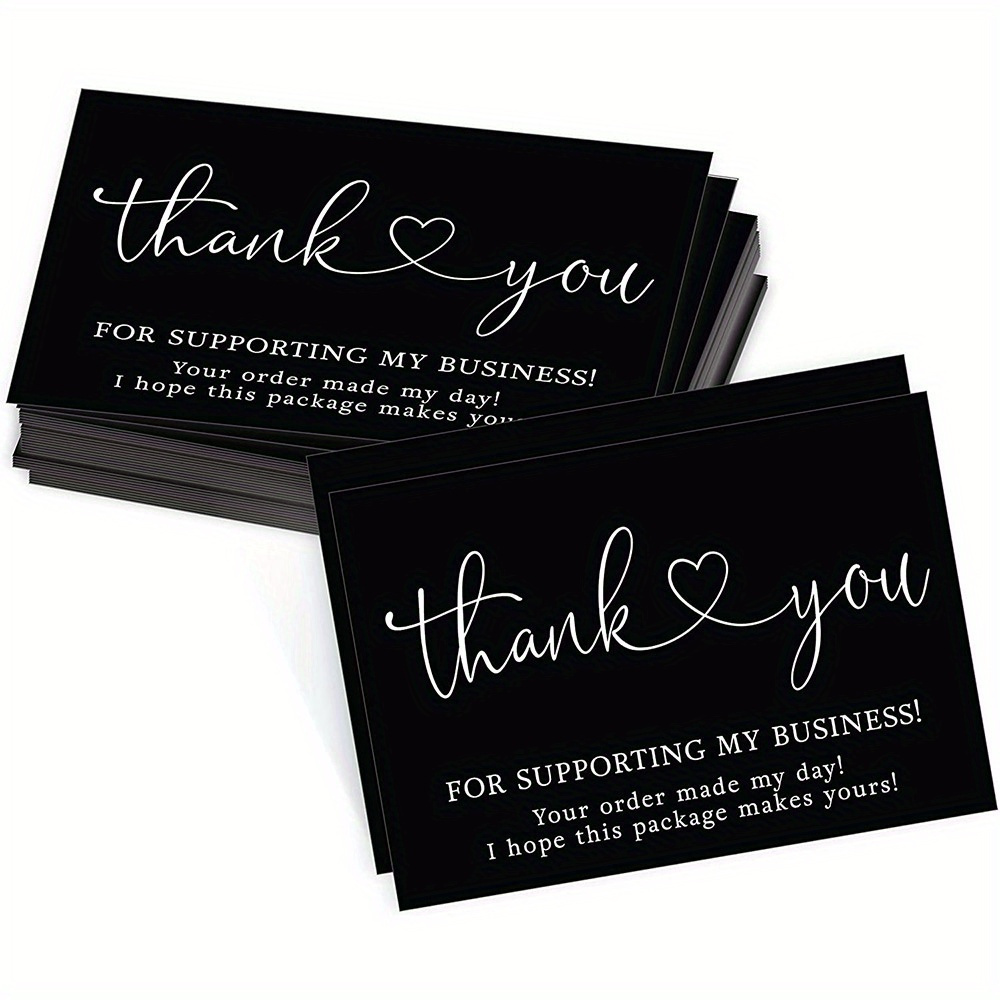 TEMU 100pcs, Thank You Cards Hot Thank You Cards Commercial Decoration Stickers Label Cards Gift Packaging Thank You Cards Gift Packaging Thank You