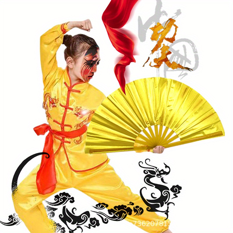 

Glam Style Decorative Folding Fan 1-piece - Plastic Tai Chi Performance Dance Fan, Kung Fu Martial Arts Double-sided Fan Bone Classic Accessory, Gift For Men And Women