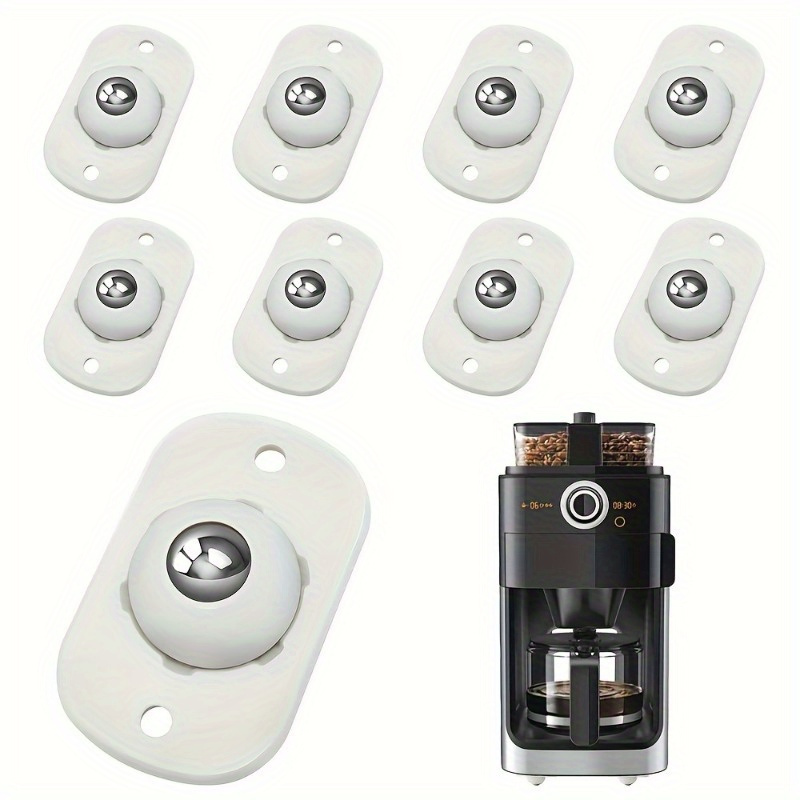 

8 Pcs Self-adhesive Miniature Swivel Casters, 360° Rotating Stainless Steel Adhesive Sliders, For Smooth Rotation On Trash Cans, Storage Boxes, Small Furniture, And Kitchen Appliances