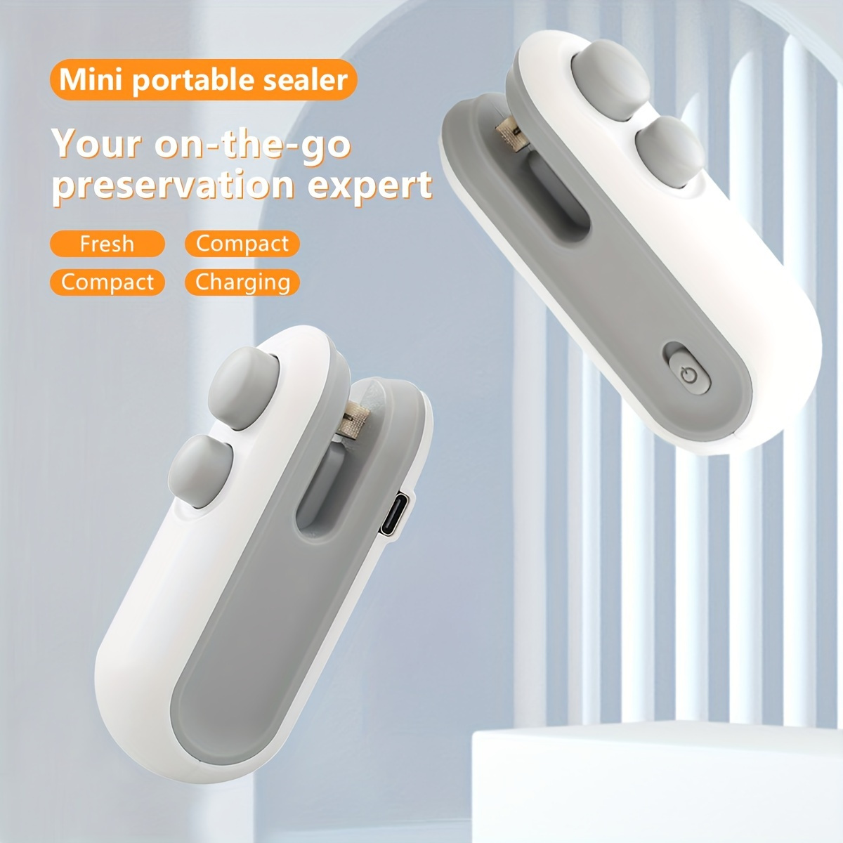 usb rechargeable 2 in 1 mini heat sealer snack bag machine portable   food sealer for plastic bags chip packs and more 300mah lithium battery ideal for fresh food storage food storage machine compact snack sealer usb powered machine mini heat sealer 1