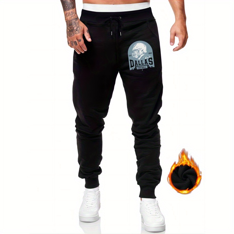 

1pc Sweatpants - , Regular Fit, Polyester , Pattern, Drawstring, Knitted , For /, Or , Men' For