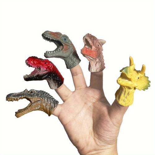 5pcs dinosaur finger puppets interactive finger puppet toys suitable for dolls with different dinosaur for party games learning holiday gifts for
