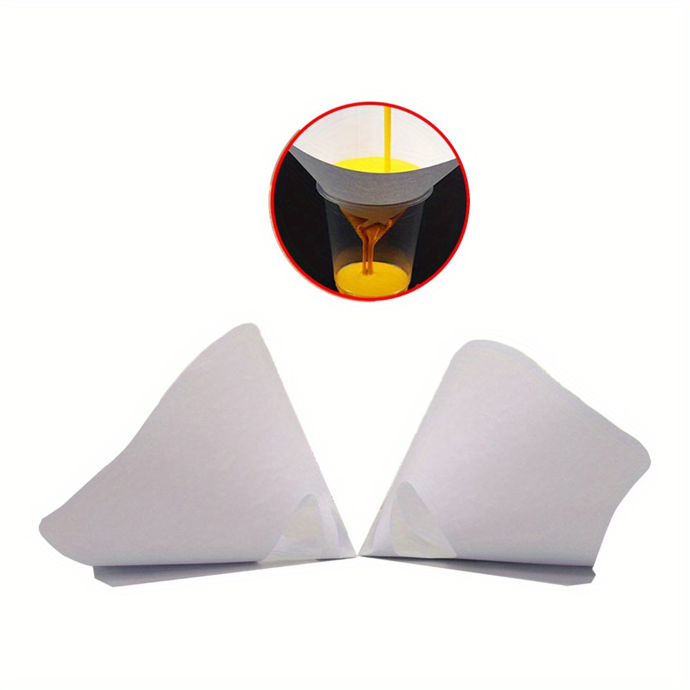 

100pcs Disposable Paper Paint Strainers, 190 Micron Fine Mesh Cone Shaped Filters With Funnel Shape For Automotive & Industrial Use