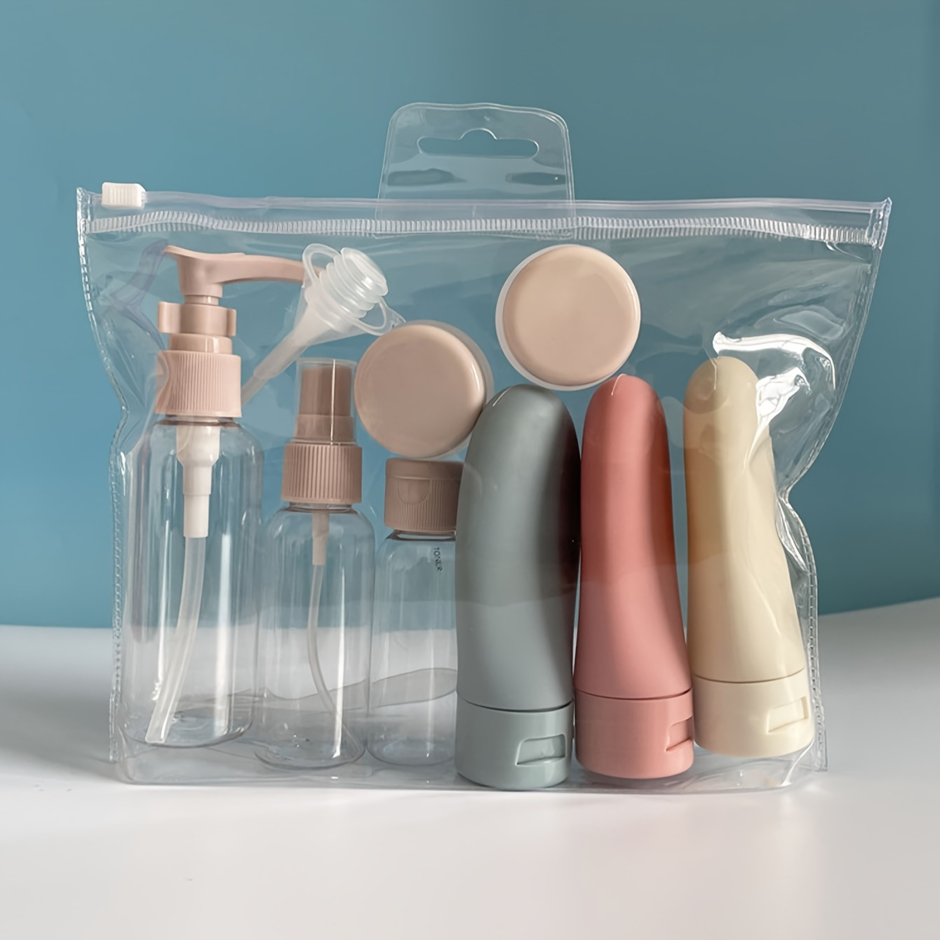 

Set Of Travel Bottles For Items, Empty Refillable Containers Size For Shampoo, Conditioner, Liquids, Lotion, Soap, And Body Wash, Essential Travel Accessories.