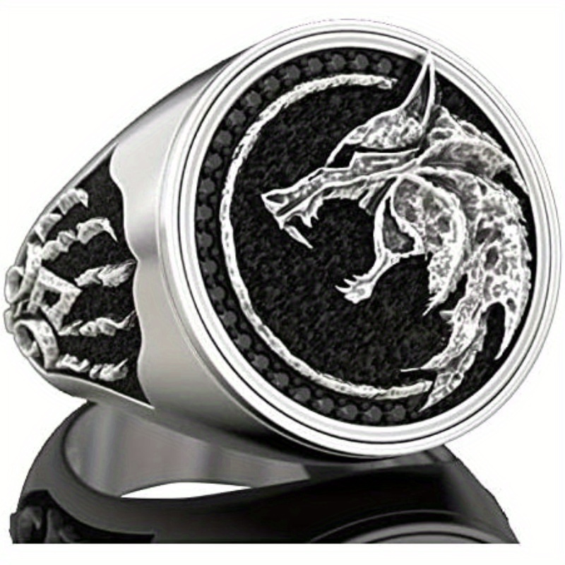 

1 Men's Wolf Ring Jewelry Stainless Steel Ring Warrior Hunter Wolf Head Ring Men's Gift