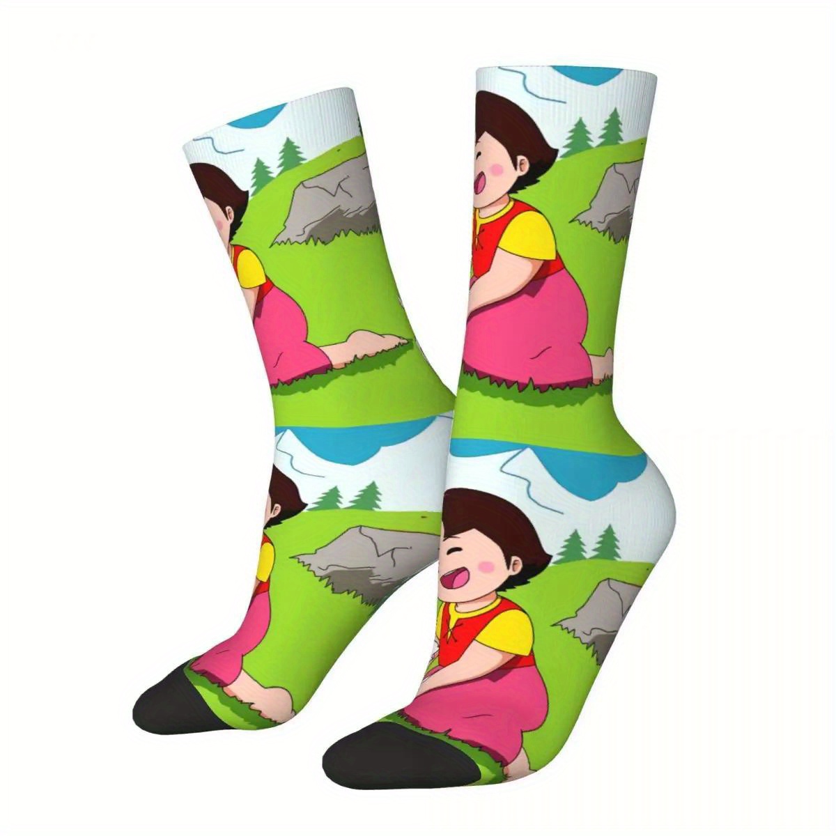 

Kawaii Goat Cartoon Crew Socks - Breathable, Fit For , Casual Wear, Shopping, Pattern