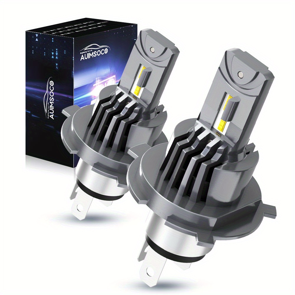 

2 Pcs H4/9003 Led Headlight Bulbs, For Motorcycle, 500% Ultra Brighter, Plug And Play, 6500k Bright White