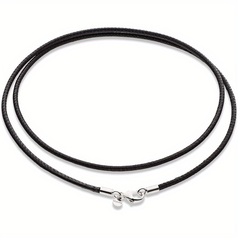 

2mm Black Or Brown Cord Chain Necklace For Men Women With Clasp