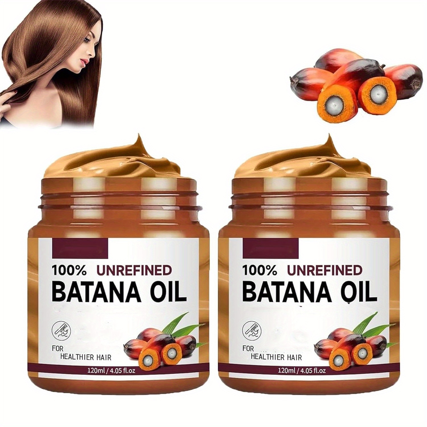 TEMU 2pcs Batana Oil Deep Conditioner, Strengthen Hair Batana Hair Masque Hydrating Hair Care Mask For Dry And Damaged Hair
