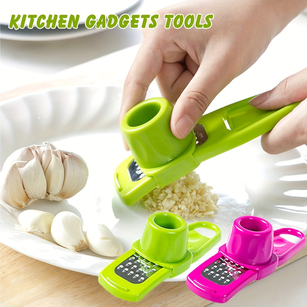 1pc   3 in 1 multifunctional garlic press abs plastic garlic mincer grinder and ginger masher   and clean kitchen gadget tool details 1