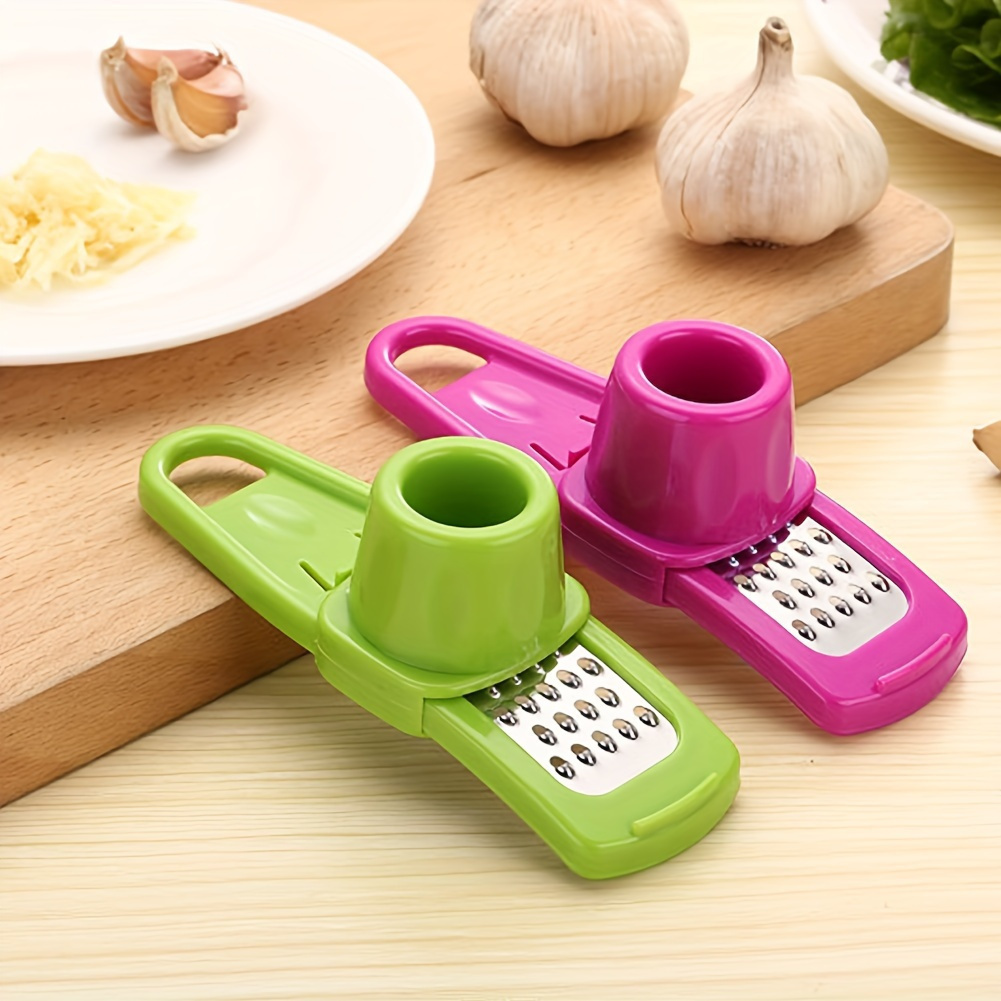 1pc   3 in 1 multifunctional garlic press abs plastic garlic mincer grinder and ginger masher   and clean kitchen gadget tool details 2