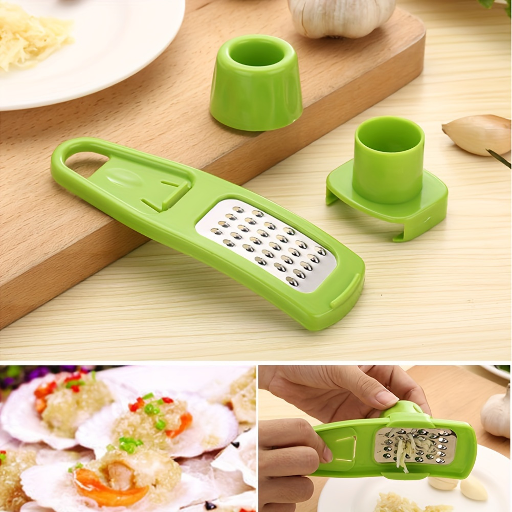 1pc   3 in 1 multifunctional garlic press abs plastic garlic mincer grinder and ginger masher   and clean kitchen gadget tool details 3