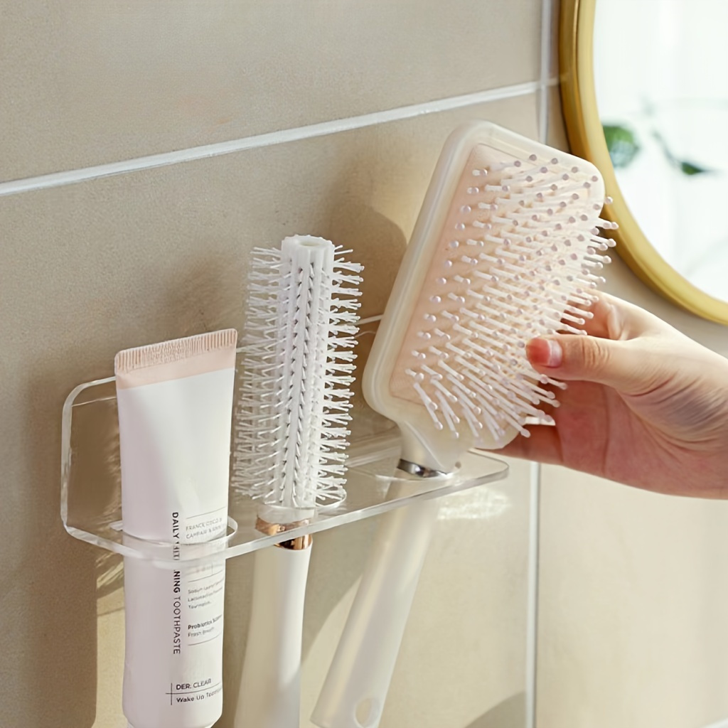1pc acrylic plastic bathroom comb holder wall mounted no Temu