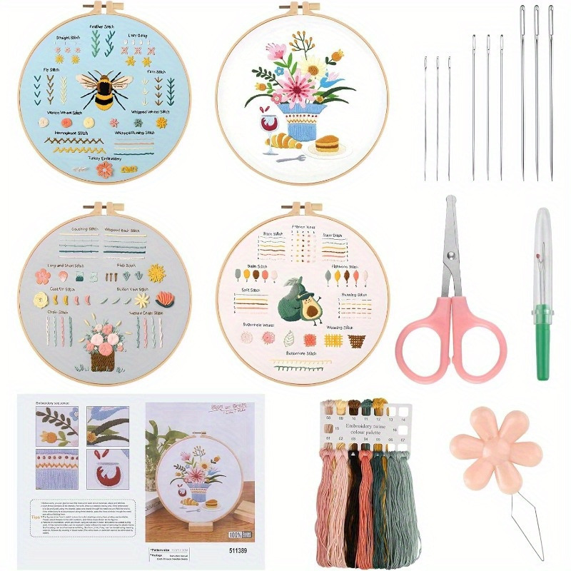 

Embroidery , Pattern Embroidery Set, Adult Embroidery Set, Includes 2 Embroidery , Instructions And For Diy And Crafts Kit