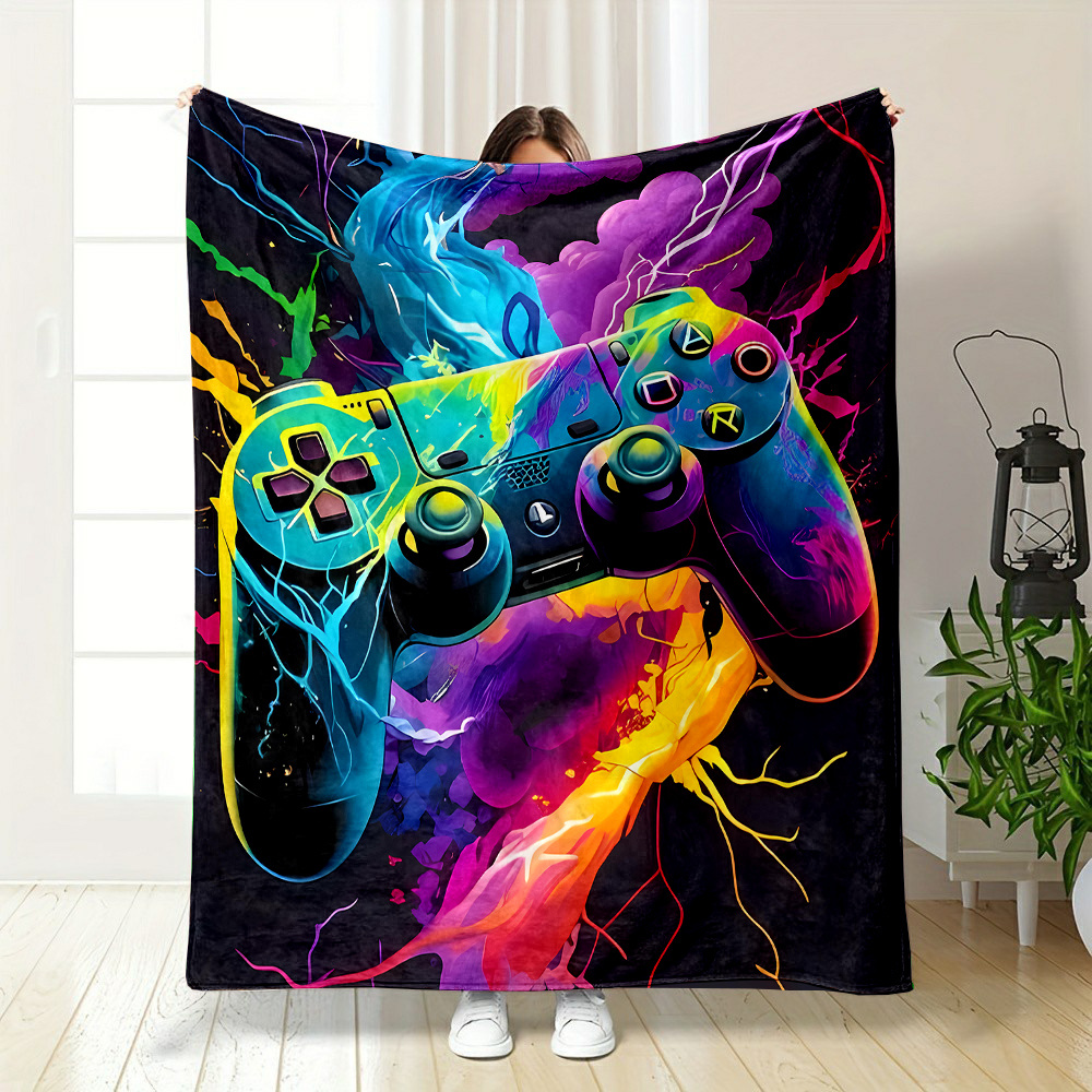 

Flannel Game Controller Throw Blanket - Gaming Blanket For Bed, Sofa, Camping & Travel - , Machine Washable - 31x47in To 59x78in Sizes