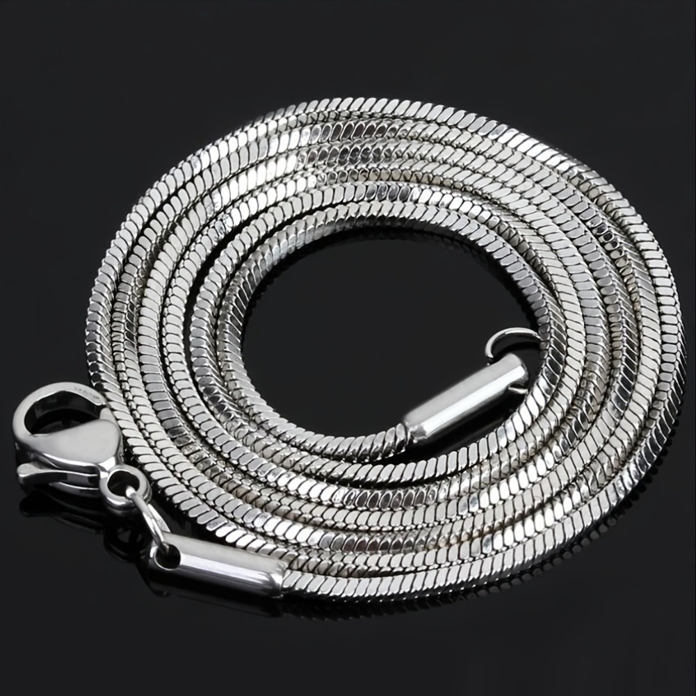 

Men' Steel Necklace - Fashion Snake Chain, No Plating, , Durable Construction