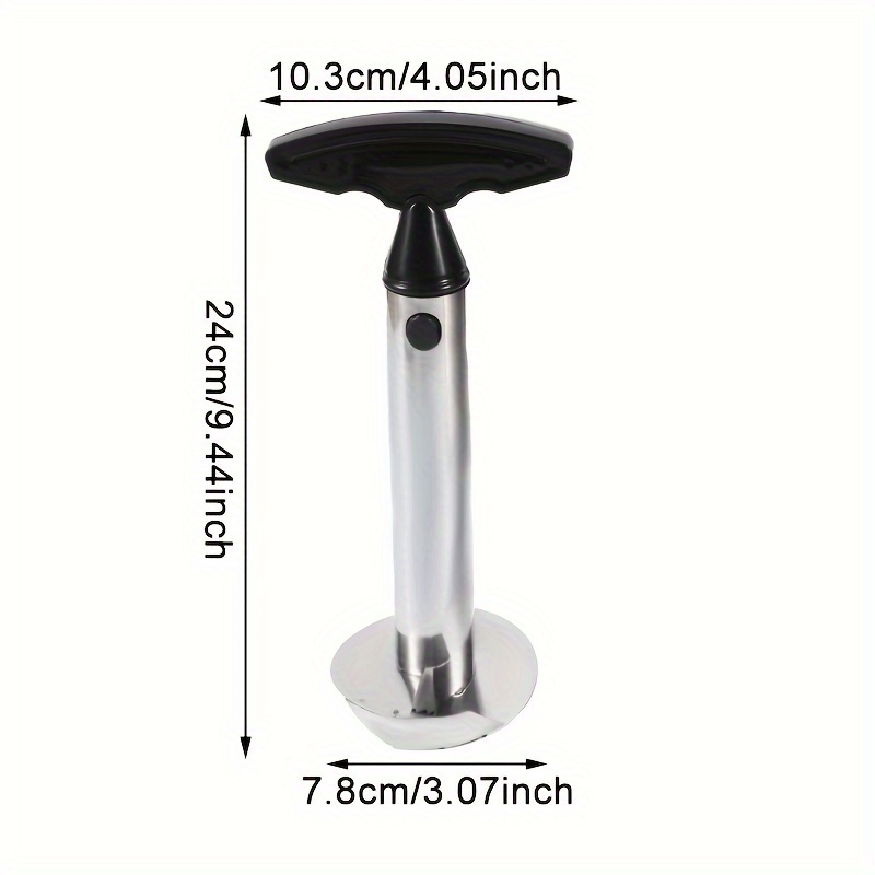 1pc Descorazonador y Cortador de Piña de Acero Inoxidable - Corte, Pelado y Extracción del Núcleo sin Esfuerzo con Cuchillas Afiladas, Mango Ergonómico - Herramienta de Cocina Segura para Frutas Frescas, Ensaladas, Batidos, Ingrediente de Batido | Descorazonador Eficiente | Material Seguro para Alimentos, Removedor de Núcleos de Piña