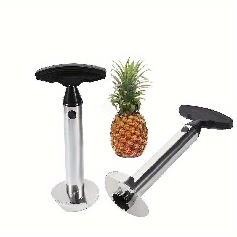 1pc Descorazonador y Cortador de Piña de Acero Inoxidable - Corte, Pelado y Extracción del Núcleo sin Esfuerzo con Cuchillas Afiladas, Mango Ergonómico - Herramienta de Cocina Segura para Frutas Frescas, Ensaladas, Batidos, Ingrediente de Batido | Descorazonador Eficiente | Material Seguro para Alimentos, Removedor de Núcleos de Piña