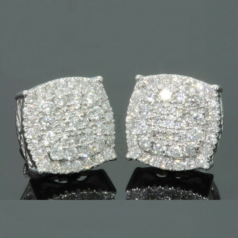 

1 Pair Of Silvery Stud Earrings Bohemian Retro Geometric Square For Men And Women - , Gift-, And Christmas