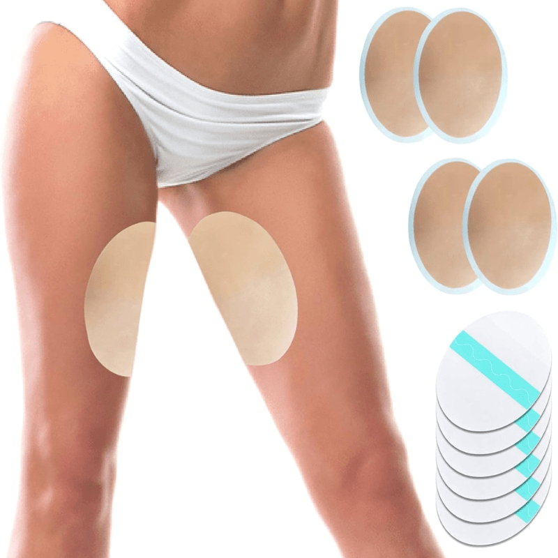 10-Pack Anti-Chafing Thigh Pads, TPU & Non-woven Self-Adhesive Transparent Invisible Thigh Protectors, Sweat-Absorbent Comfort Body Patches for Friction Prevention