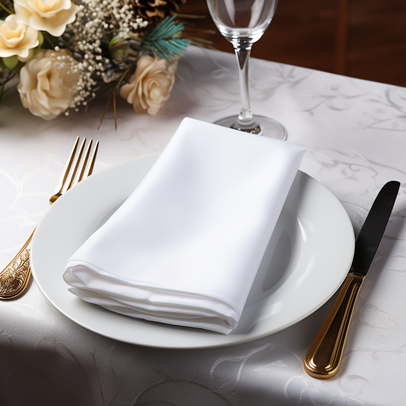 

20pcs Elegant Polyester Napkins - Soft, & Reusable With Rolled For Weddings, Birthdays, Parties & Celebrations