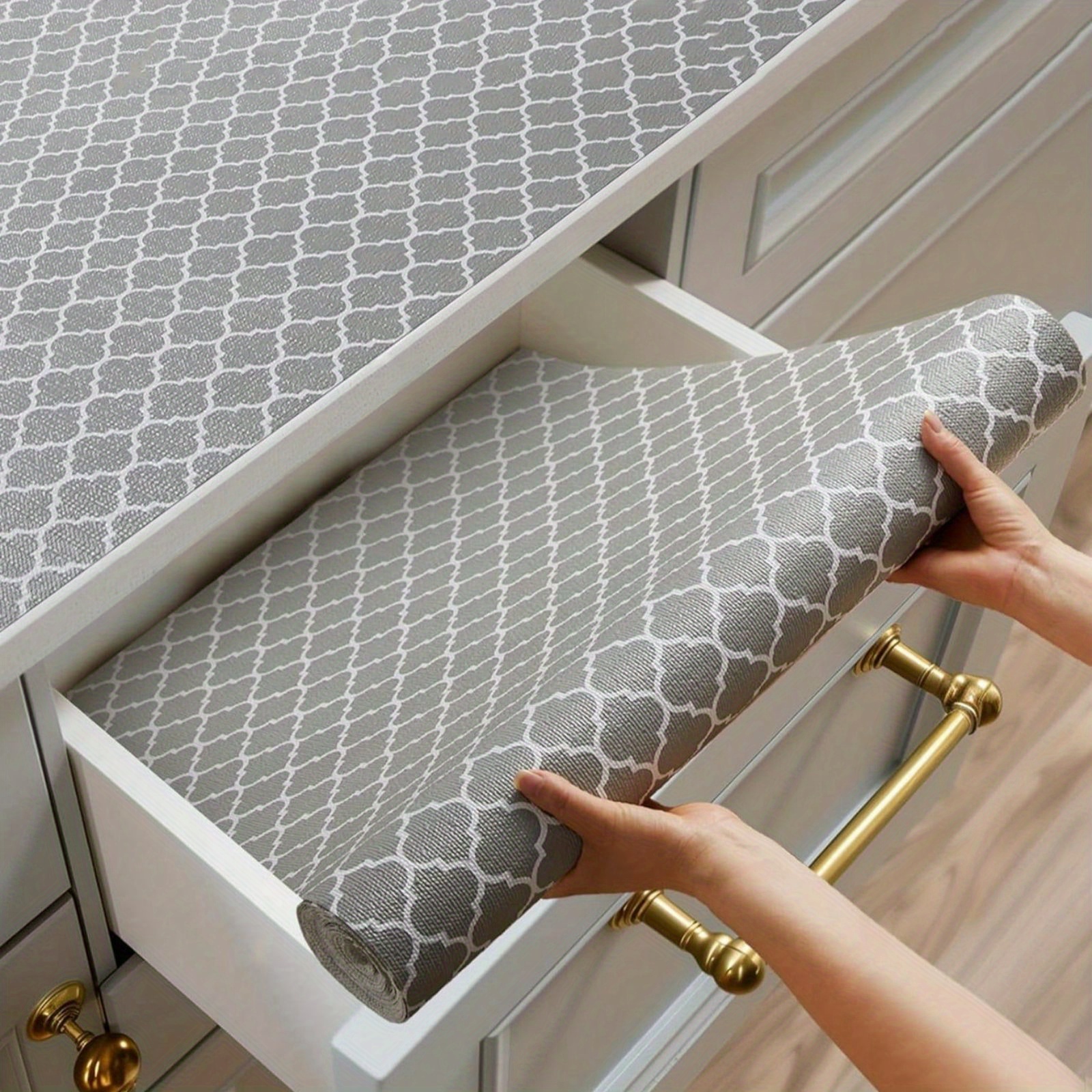 

1 Roll Kitchen Cabinet Shelf Liner, Drawer Liner, Refrigerator Liner, Anti-slip Cabinet Shelf Liner, Eva Waterproof Cabinet Liner, Suitable For Bathroom Kitchen Pantry (11.81*59in)