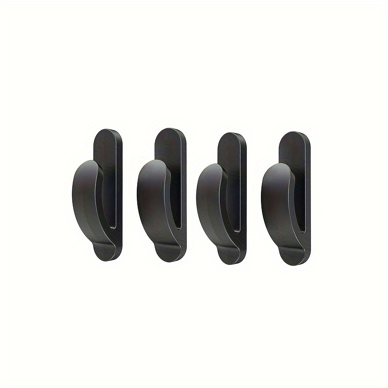 Set Of 4 Convenient Black Self-adhesive Hooks For Cars And Trucks, Organizers For Bags And Wallets, Automotive Interior Additions