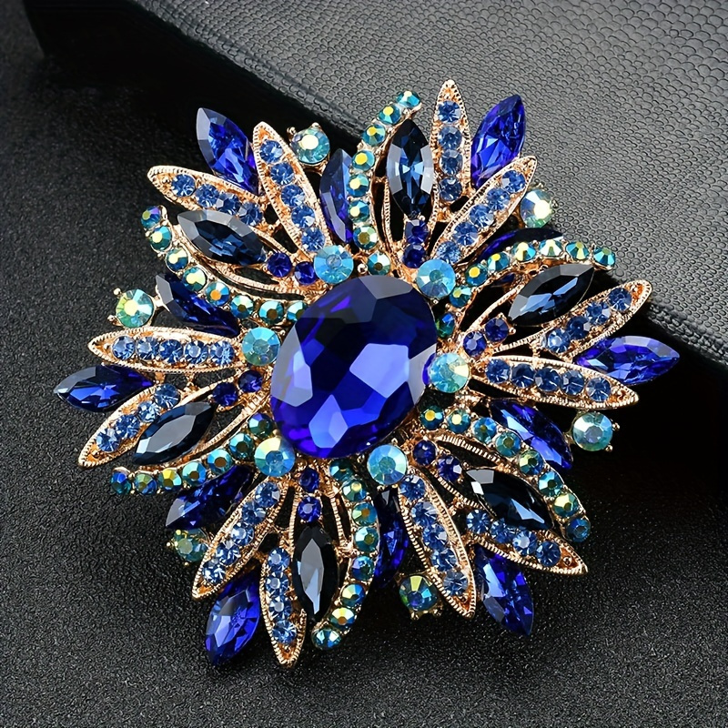 

Men's Vintage Classic Rhinestone Flower Brooch, Vintage Decoration Banquet Badge Pin, Ideal For Gift Giving