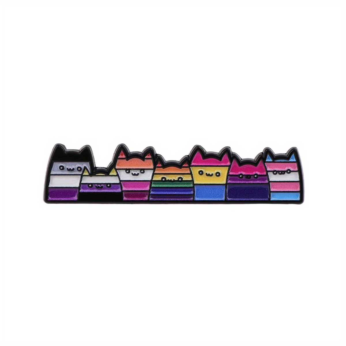 TEMU 1pc Rainbow Cat Enamel Pin, Backpack, Clothes Accessories, Gift For Friend