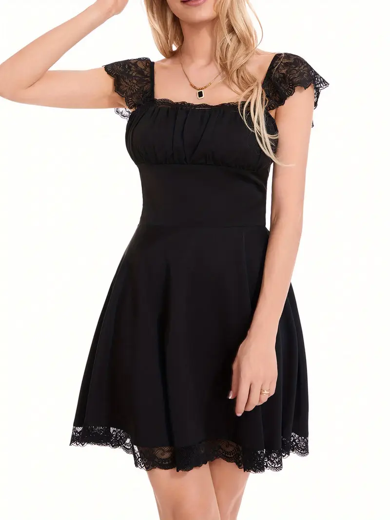 womens vintage a line dress short sleeve ruched bust solid - Temu womens vintage a line dress short sleeve ruched bust solid - Temu