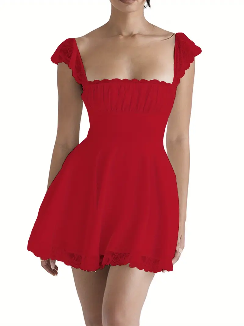 womens vintage a line dress short sleeve ruched bust solid - Temu womens vintage a line dress short sleeve ruched bust solid - Temu