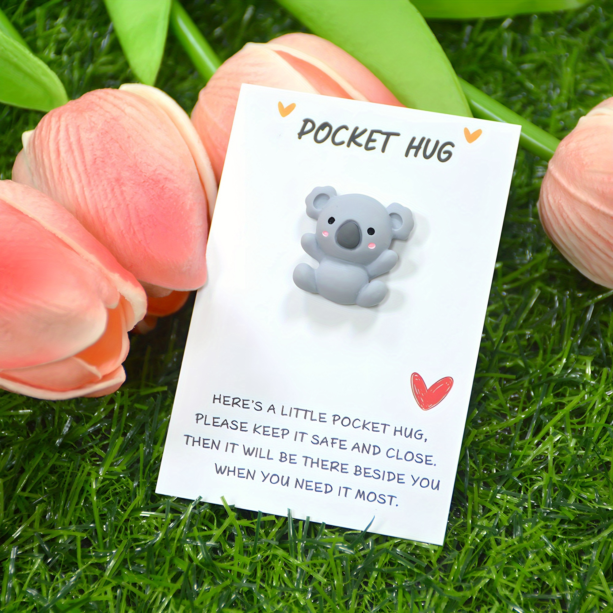 

unique Resin" Charming Koala Pocket Hug Card - Perfect For Birthdays, Weddings, Valentine's & More - Thoughtful Mini Gift With Encouragement Greeting- Perfect Gift For Friends, Family, And Guests