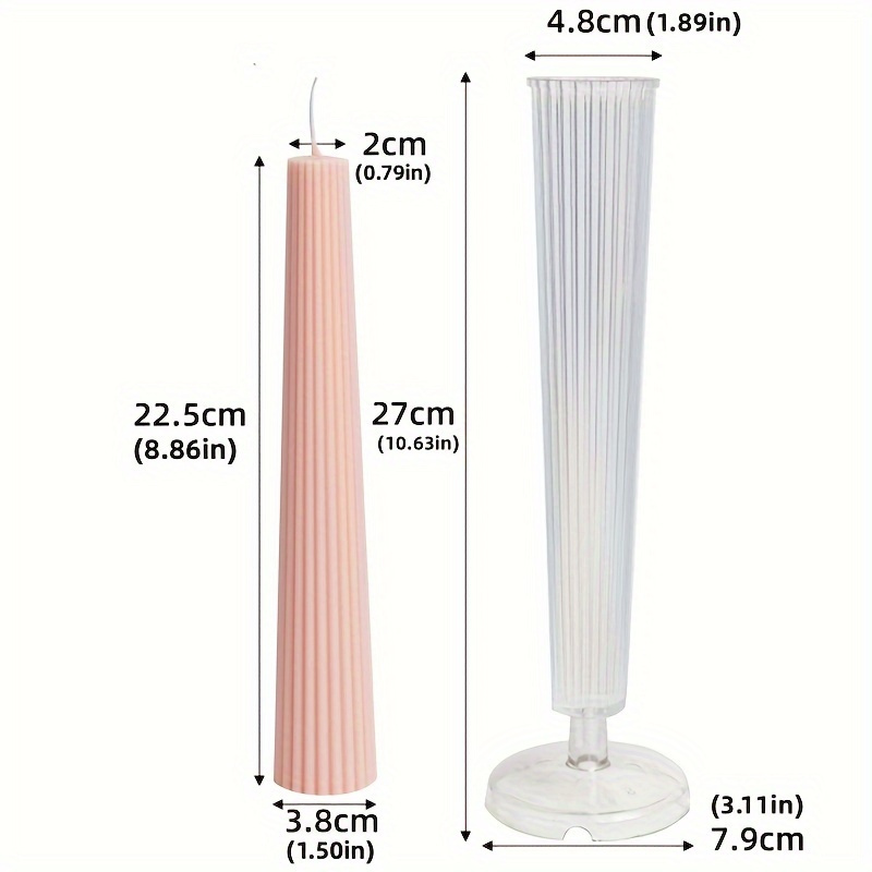 3d Cylindrical Candle Mold For Pinstripe Long Rod Candles - Durable Acrylic Pc Plastic Kit For Home Decor And Candle Making