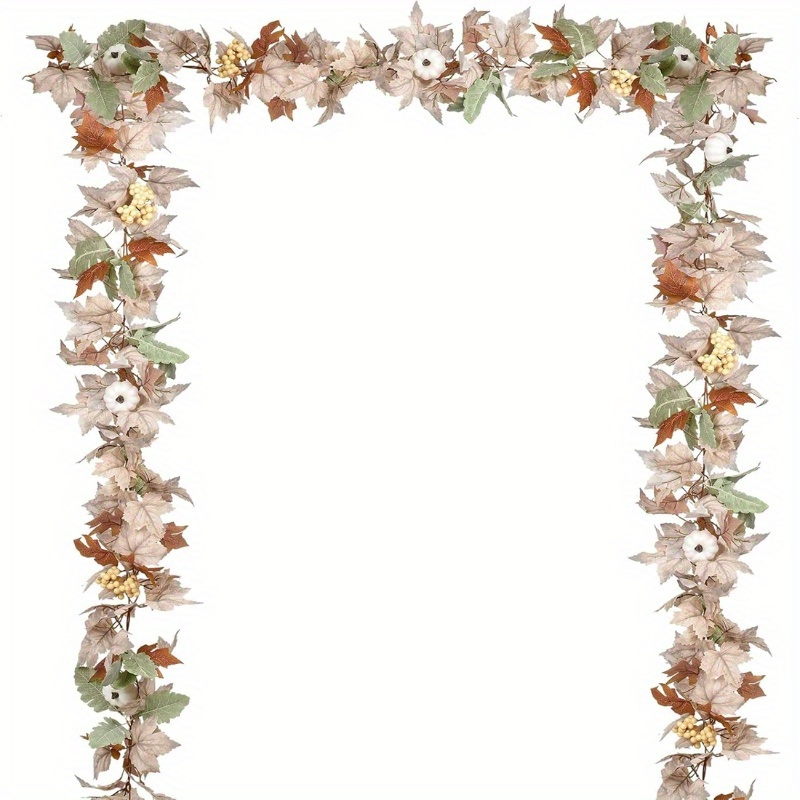 Fall Garland Maple Leaf, Garland Artificial Autumn Foliage Garland Thanksgiving Decor For Home Wedding Fireplace Party Christmas