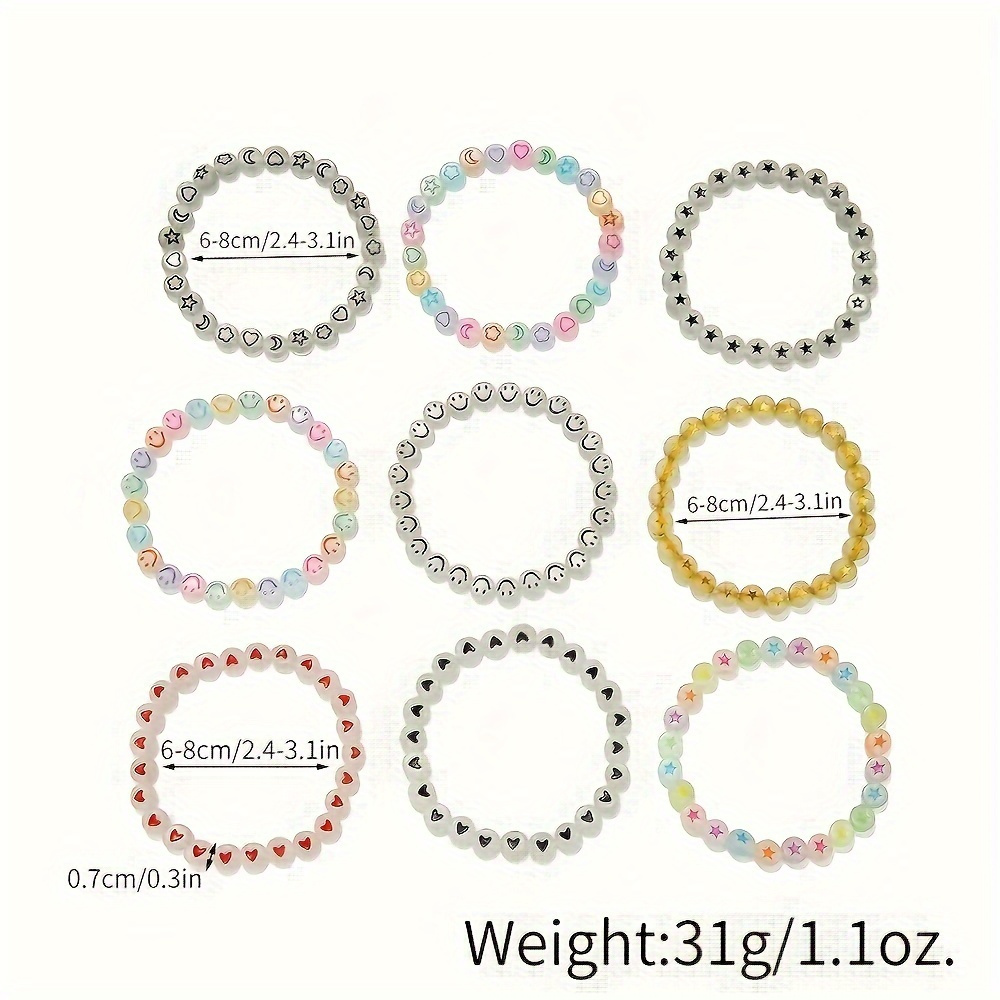 4pcs Luminous Beaded Bracelet Set Glow in the Dark