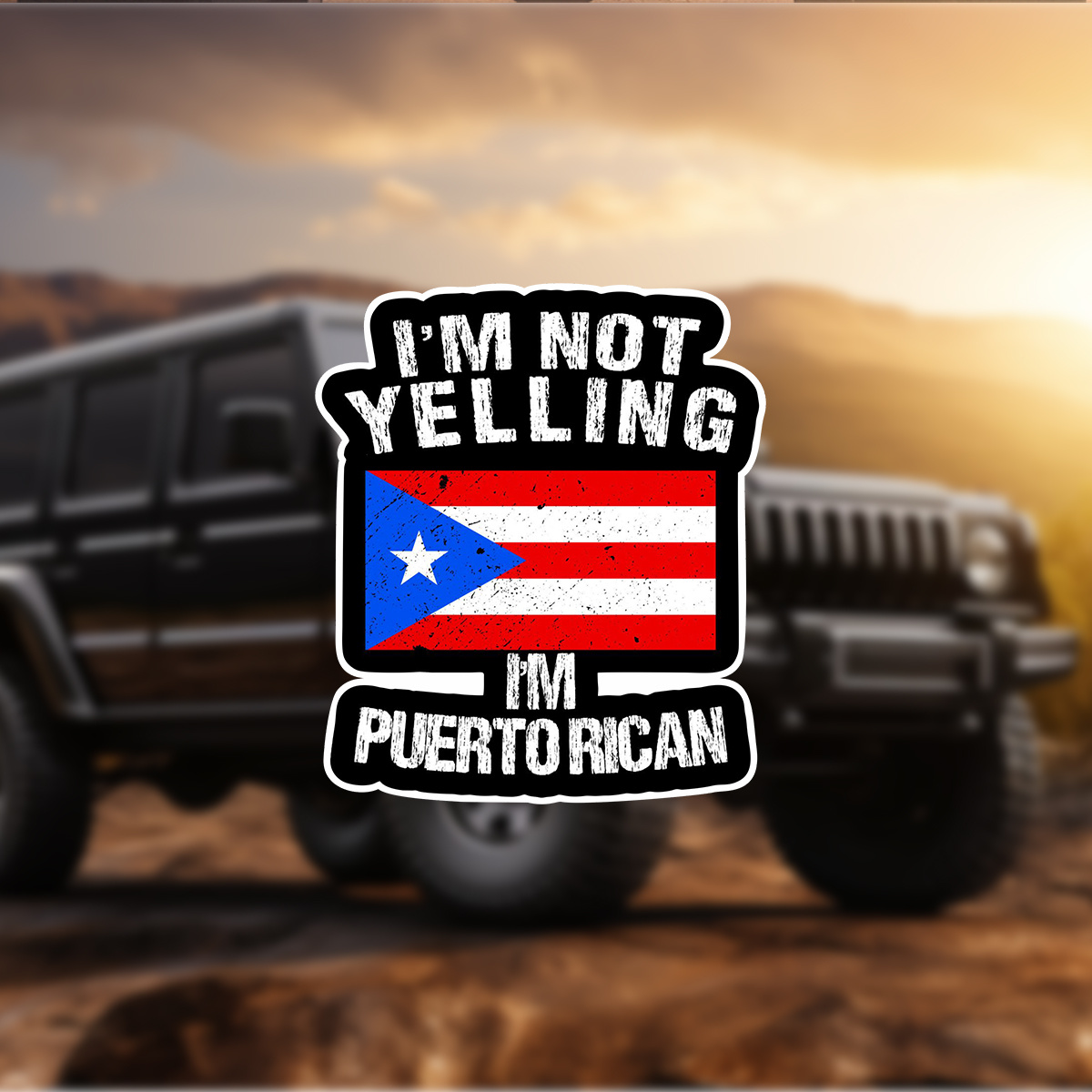 

I'm Not Yelling I'm Puerto Rican Waterproof Vinyl Decals Set With Creative Patterns, For Notebook, Computer, Helmet, Motorcycle, Kit Helmet, Refrigerator, Kit, Guitar, Scooter And Car Decals