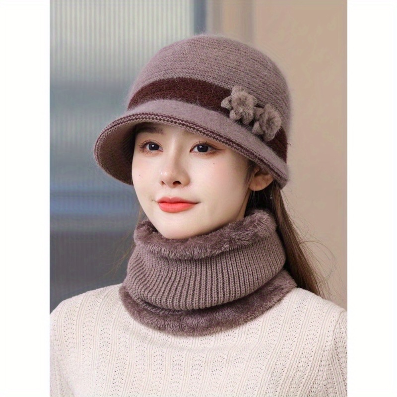 

1pc Winter Knit Beanie For Women, Polyester Lightweight Hat With Hand Wash , Knit Fabric Weave, Fall/winter Season Accessory