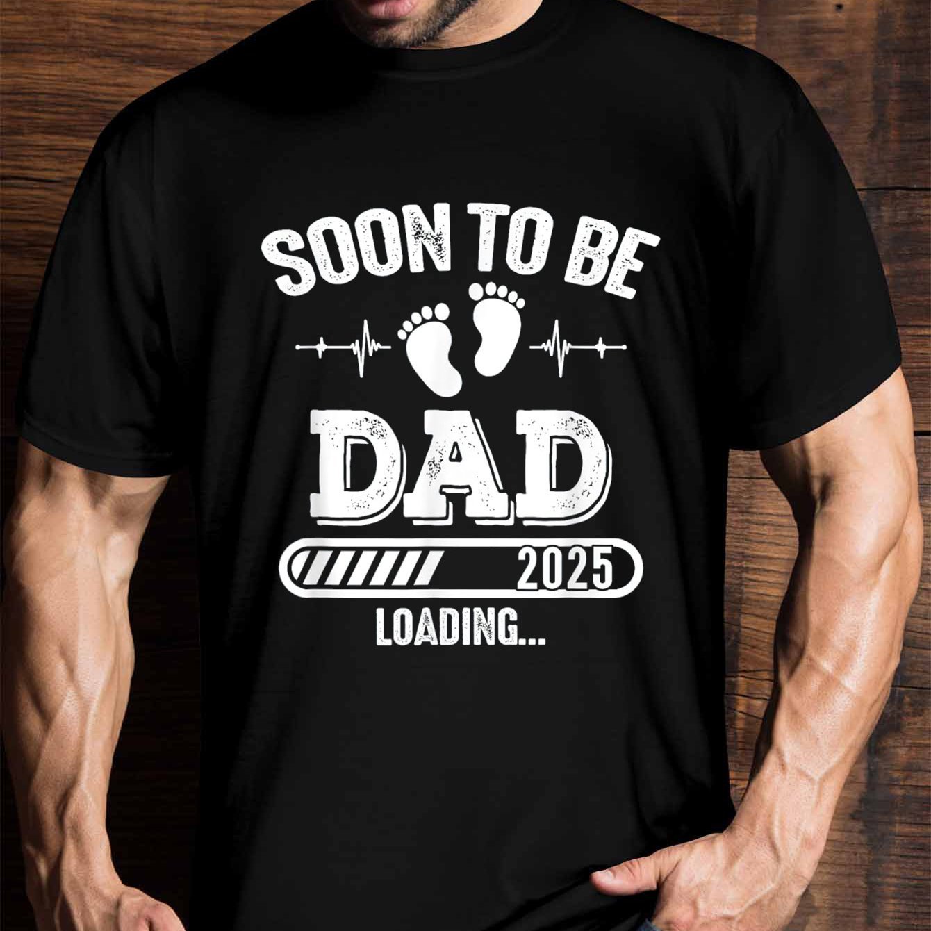 

Becoming A Dad 2025 Loading Pregnancy Announcement T-shirt For Men, Men's Fun Pattern T-shirt, Short Sleeve Novelty T-shirt Classic Version, Round Neck, T-shirt