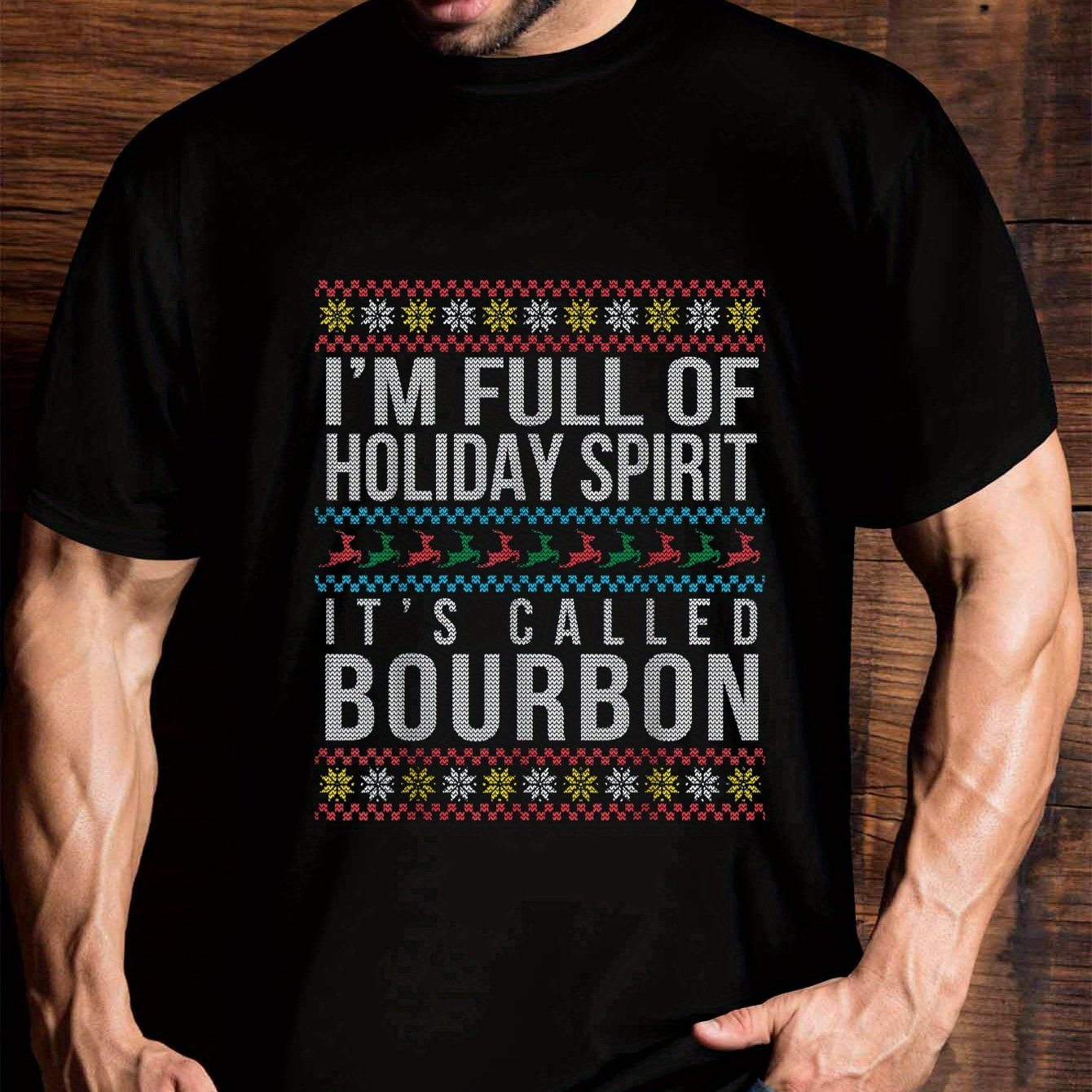 

Ugly Christmas Drink Funny Bourbon Holiday Party T-shirt, Unisex, Unisex Graphics Funny Christmas T-shirt, Short Sleeved Novelty T-shirt Funny Christmas Gift, For Family And Best Friends