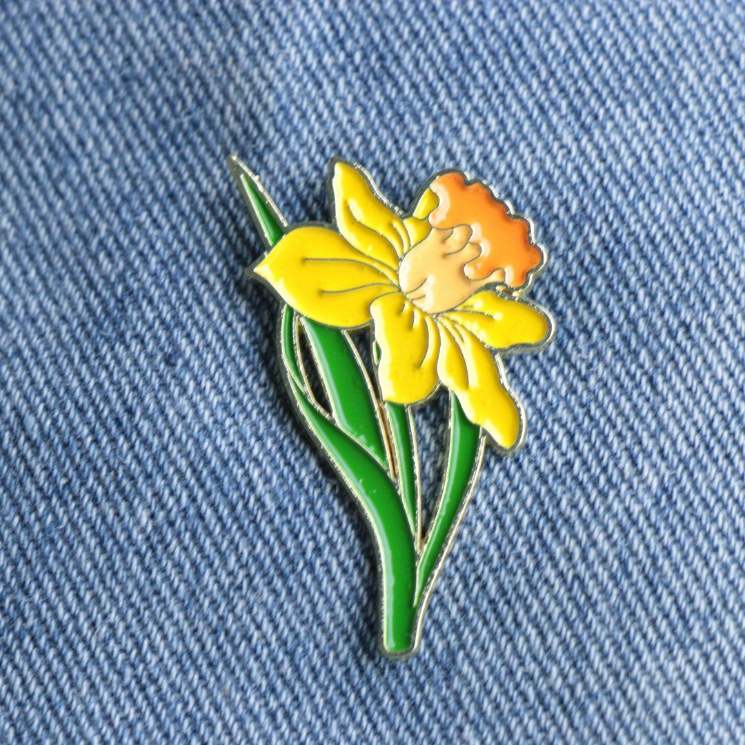 

Enamel Daffodil Flower Brooch Pin, Zinc Alloy Fashion Accessory For Collar Lapel, Backpack Decoration, Charming Gift For Friends - No Plating, Suitable For All Seasons, Daily Wear