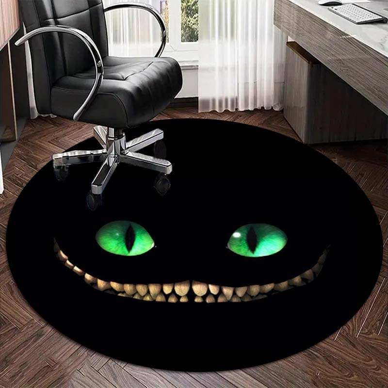 

Cheshire Cat Smile Rug With - Living Room, Bedroom, Or Office Chair Pads - Ideal Gift