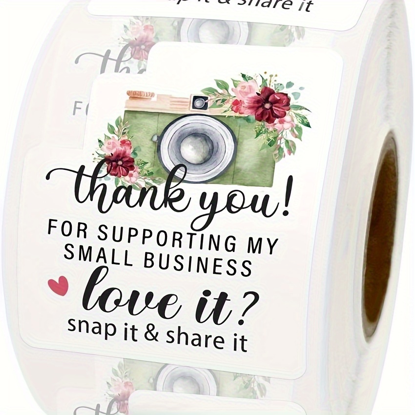 

500pcs/ Roll Thank You For Supporting My Small Business Cute Small Shop Stickers, Online Retailer Small Business Small Shop Thank You Stickers For Gift Bag Packaging Envelope Labels