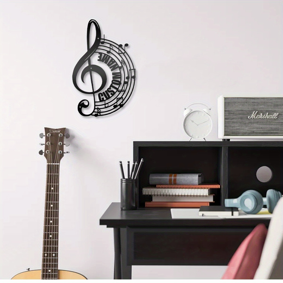 

1pc Custom Metal Music Note Wall Art, Personalized Music Iron Sign, Art Deco Style, Multipurpose Wall Hanging Decor For Music Studio, Home, No Electricity Required