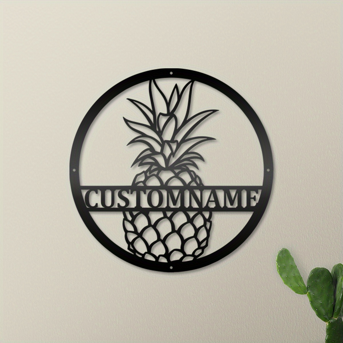 

Personalized Pineapple Metal Wall Sign: Customizable, Durable, And Decor