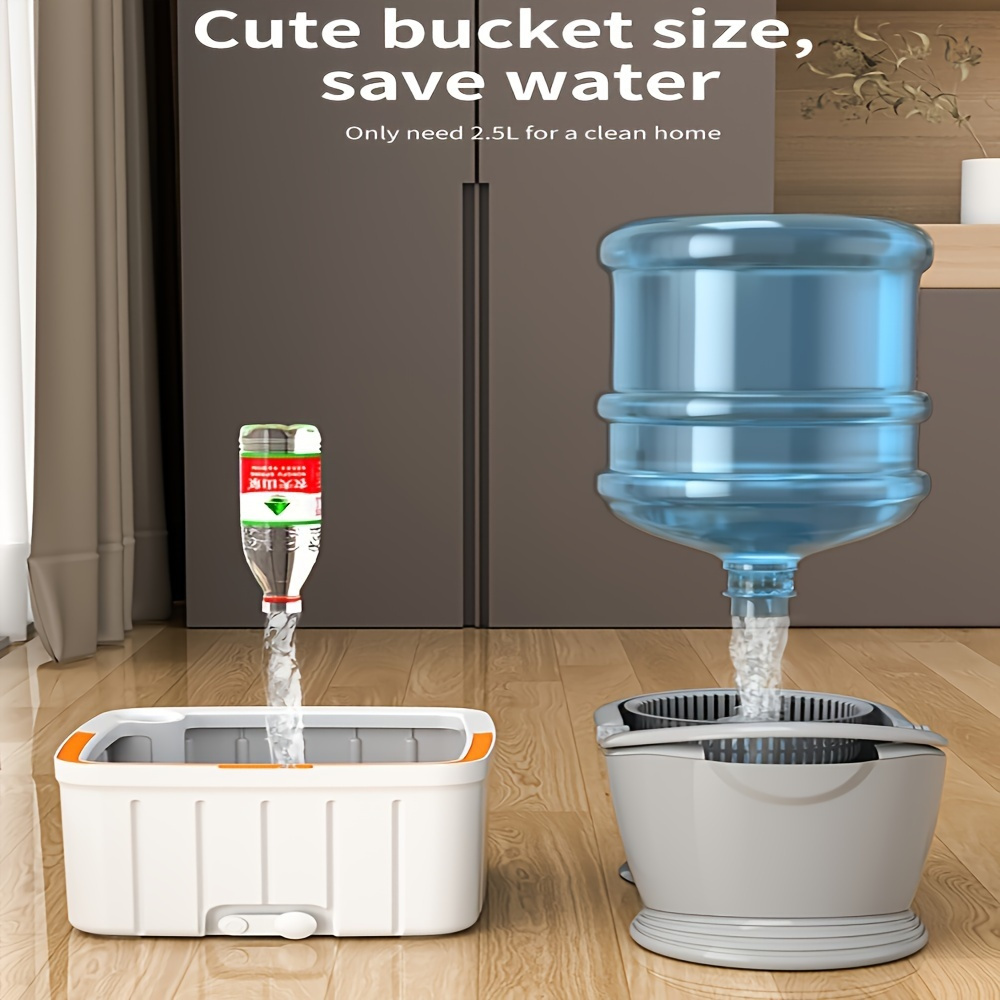 1 set sewage   hands   mop and bucket set with 1 mop cloths household rotating floor mop lazy mop dust removal mop dry and wet use   home kitchen bathroom floor cleaning supplies cleaning tool details 10