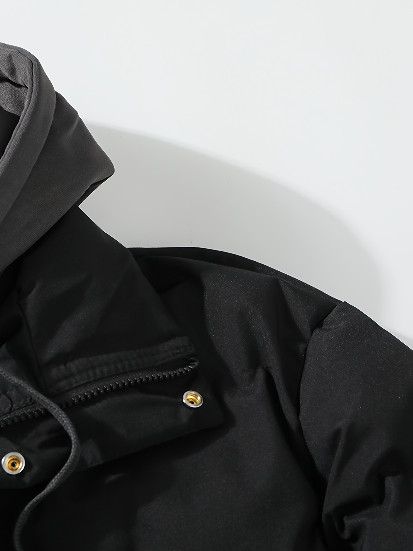 Veste d'hiver à capuche noire élégante pour homme - Chaude, isolée et épaisse pour les temps froids, à porter décontractée avec des poches, design zippé, parfaite pour les activités de plein air, vestes d'hiver pour homme